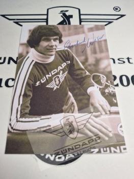 Repro Postkarte " Eberhard Weber " Weltmeister und Trophy Sieger 1975 & 1976 mit Original Autogramm Abdruck vom Original(Bild3)
